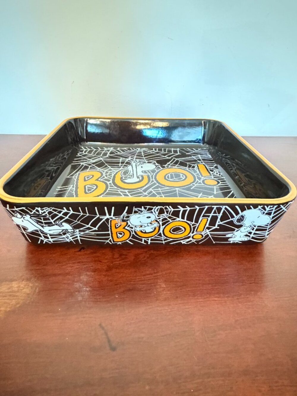 PEANUTS Snoopy Halloween 'BOO!' 9-inch Square Ceramic Baking Pan